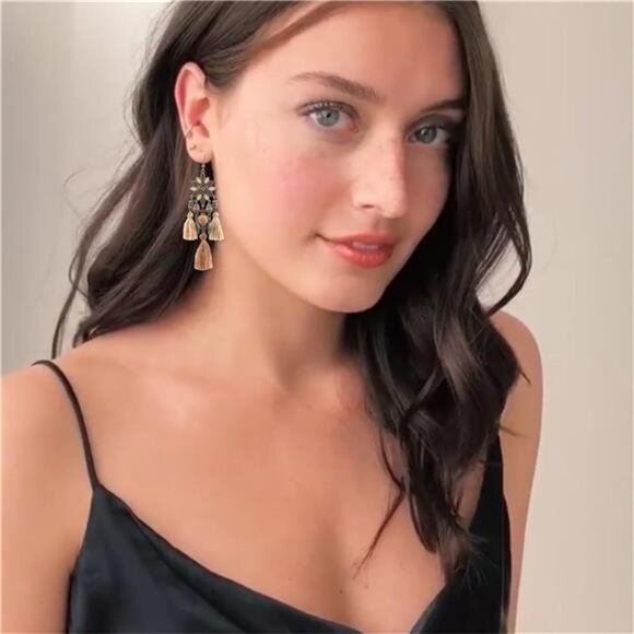 Boho Dreamcatcher Dangle Earrings | Feather Tassel Vintage Bohemian Jewelry - Picture 3 of 8